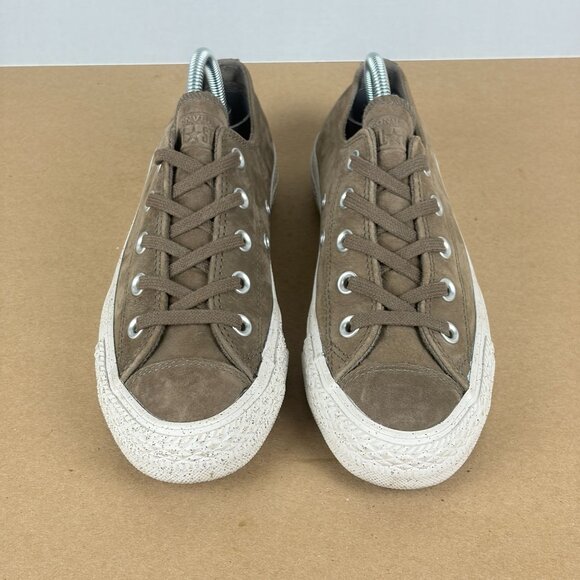 Converse Chuck Taylor All Star Leather Sneakers Womens 6 Taupe Tan Low Top - Picture 2 of 10